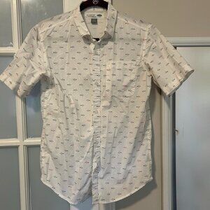 White Short Sleeve w/ Fish Pattern